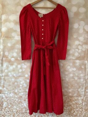 Vintage Gazelle Red Floral Dress